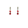 Exclusive earrings &quot;Red Lily&quot; Coral cube, sphere