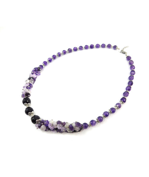 Exclusive necklace "Mont Blanc" Amethyst facet, crumb