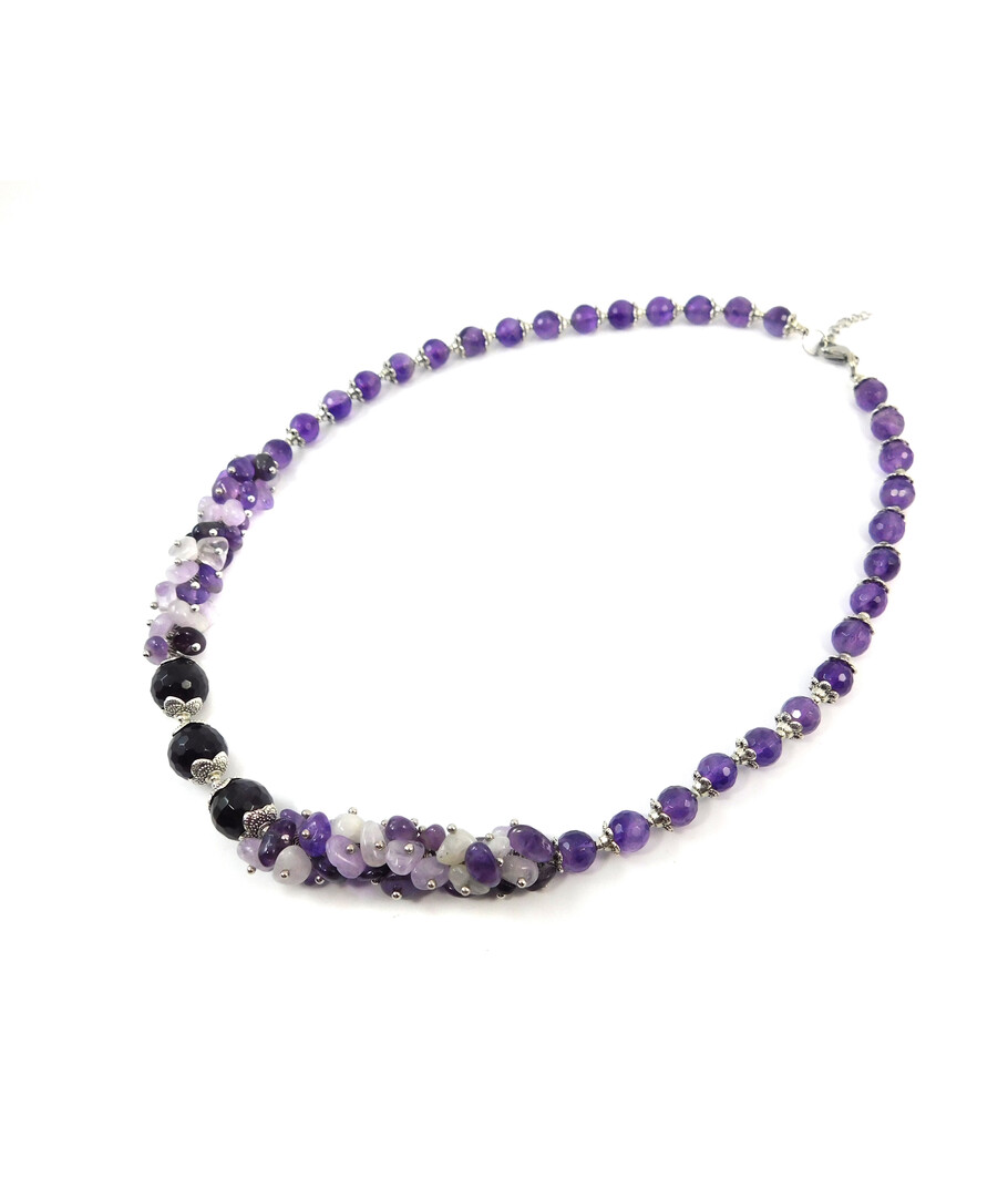 Exclusive necklace "Mont Blanc" Amethyst facet, crumb