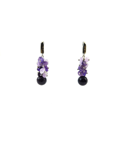 Exclusive earrings "Mont Blanc" Amethyst facet, crumb