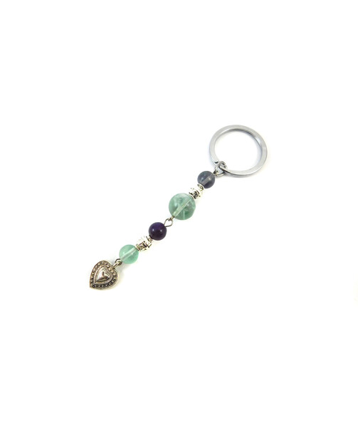 Exclusive keychain "Heart" Fluorite