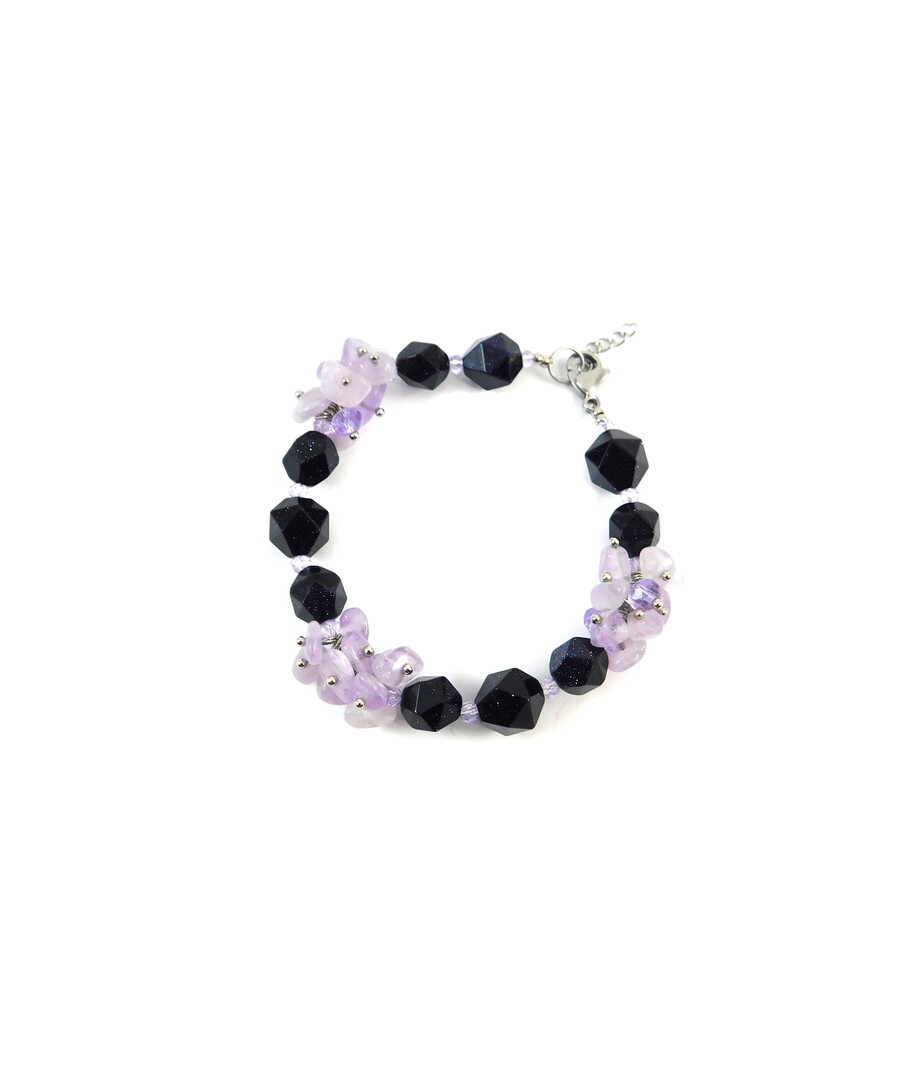 Exclusive bracelet "Lavender freshness" Aventurine polyhedron