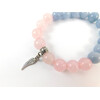 Exclusive bracelet &quot;Monica&quot; Aquamarine, Rose Quartz