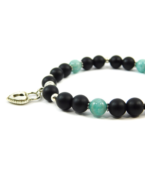 Exclusive bracelet "Mix" Amazonite Shungite