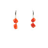 Exclusive earrings Coral cube, silver