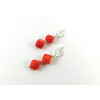 Exclusive earrings Coral cube, silver