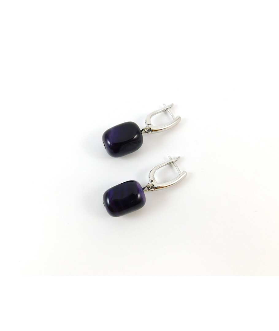 Exclusive Agate barrel earrings