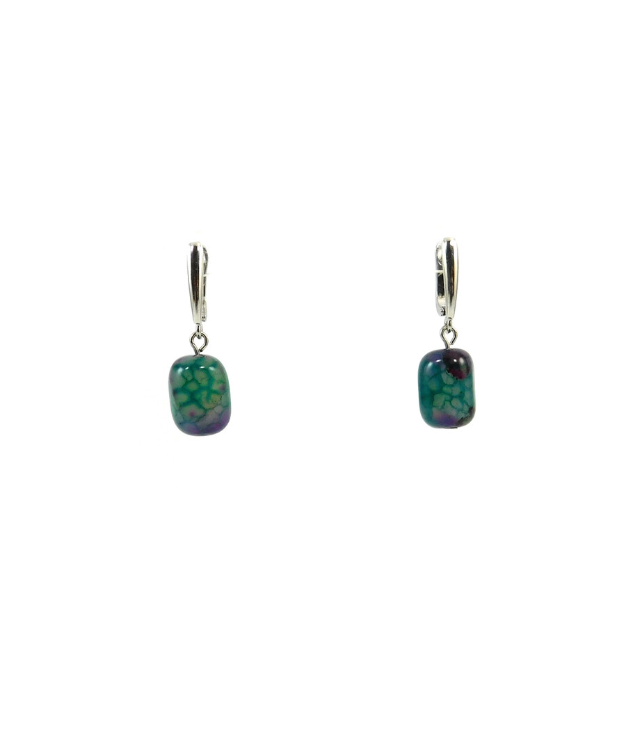 Exclusive Agate barrel earrings