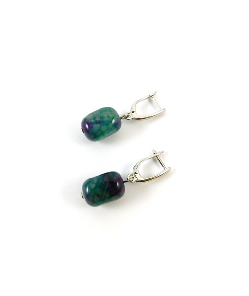 Exclusive Agate barrel earrings