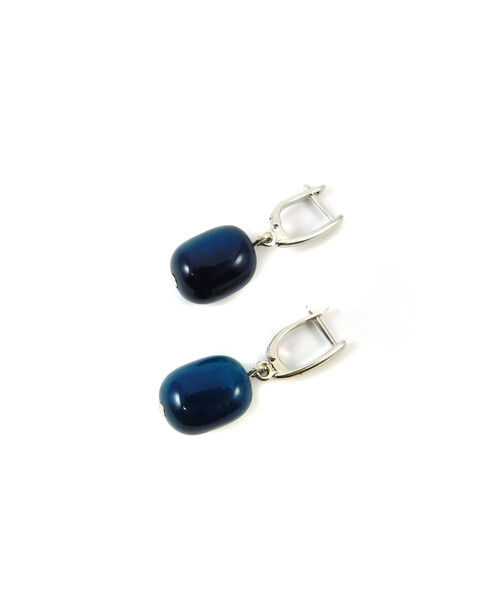 Exclusive Agate barrel earrings