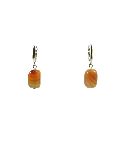 Exclusive Agate barrel earrings