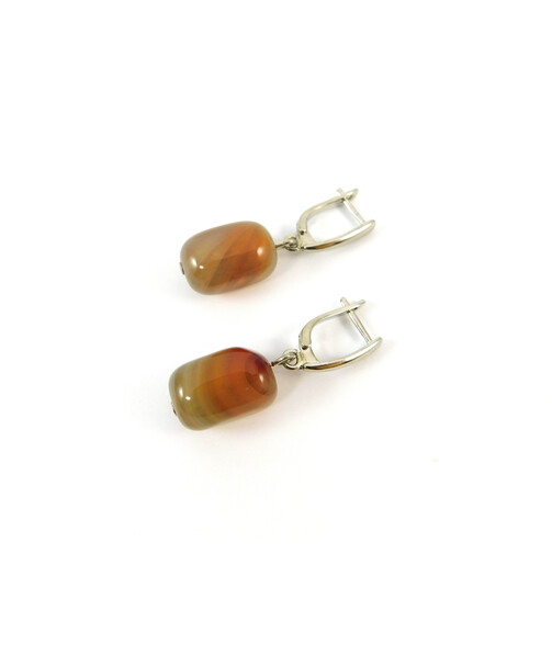 Exclusive Agate barrel earrings