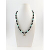 Exclusive necklace &quot;Lion&quot; Tourmaline, Amazonite, weaving