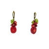 Exclusive coral earrings with a crumb of chrysolite