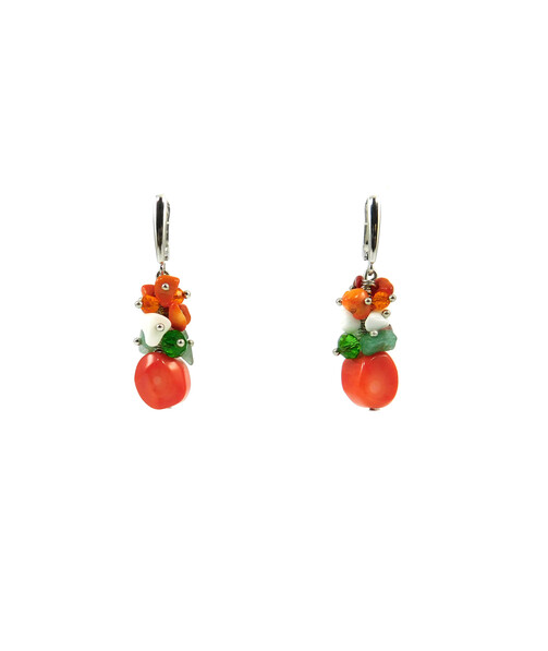 Exclusive orange coral earrings