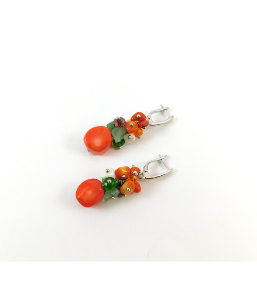 Exclusive orange coral earrings