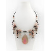 Exclusive necklace &quot;Early mist&quot; Rose quartz facet, Chalcedony, Garnet