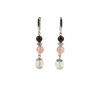 Exclusive earrings &quot;Early fog&quot; Rose quartz facet, Chalcedony, Garnet