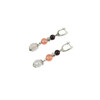 Exclusive earrings &quot;Early fog&quot; Rose quartz facet, Chalcedony, Garnet