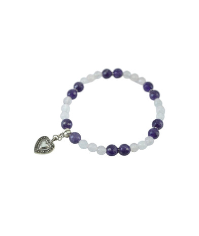 Exclusive bracelet "Mix" Amethyst facet, Rose quartz facet