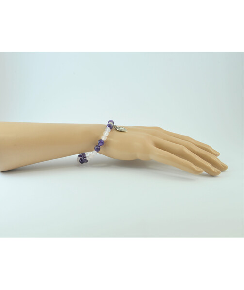 Exclusive bracelet "Mix" Amethyst facet, Rose quartz facet