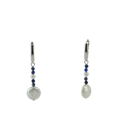 Exclusive earrings "Patricia" Mallorca round, lapis lazuli