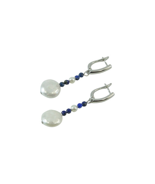 Exclusive earrings "Patricia" Mallorca round, lapis lazuli