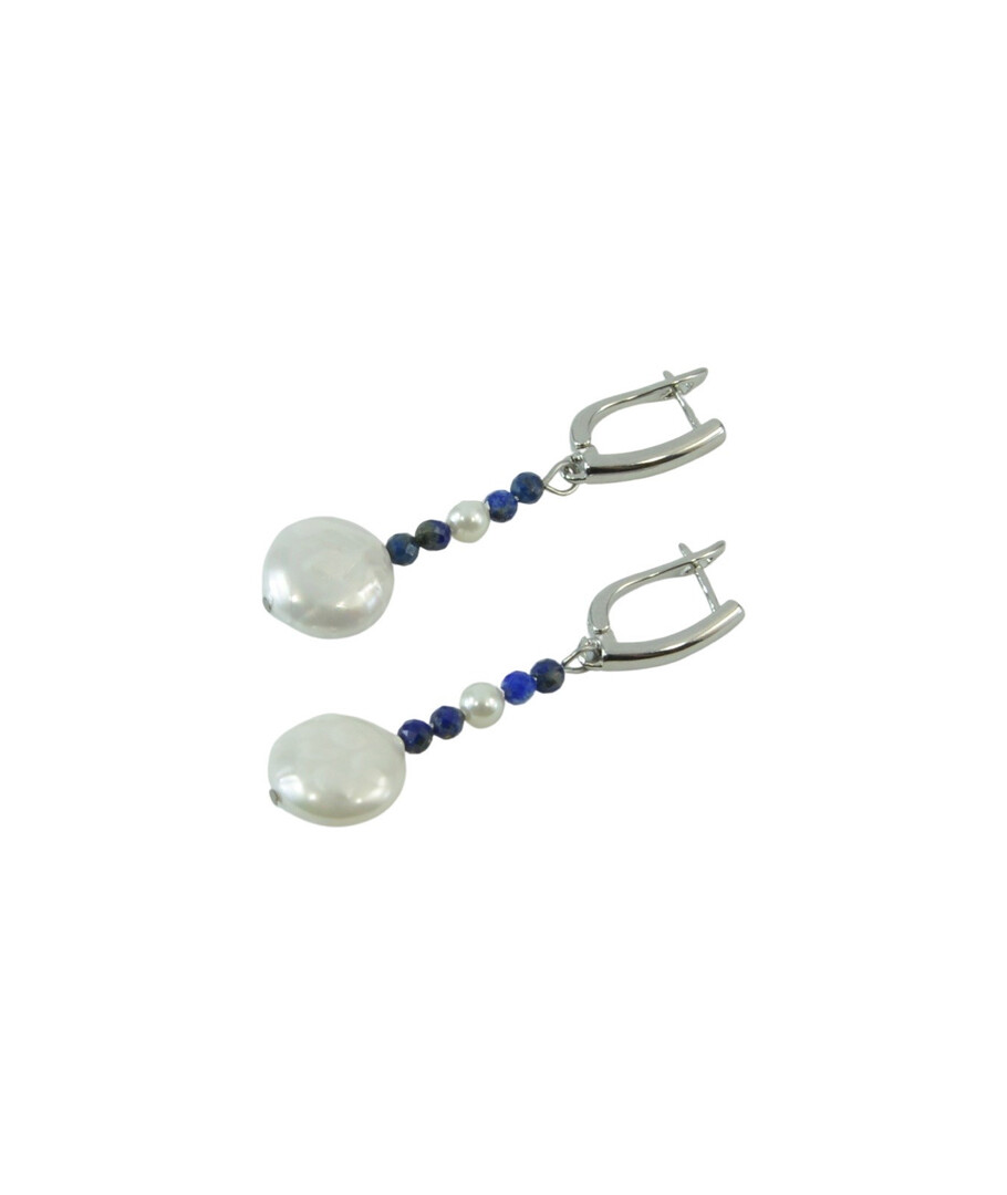 Exclusive earrings "Patricia" Mallorca round, lapis lazuli