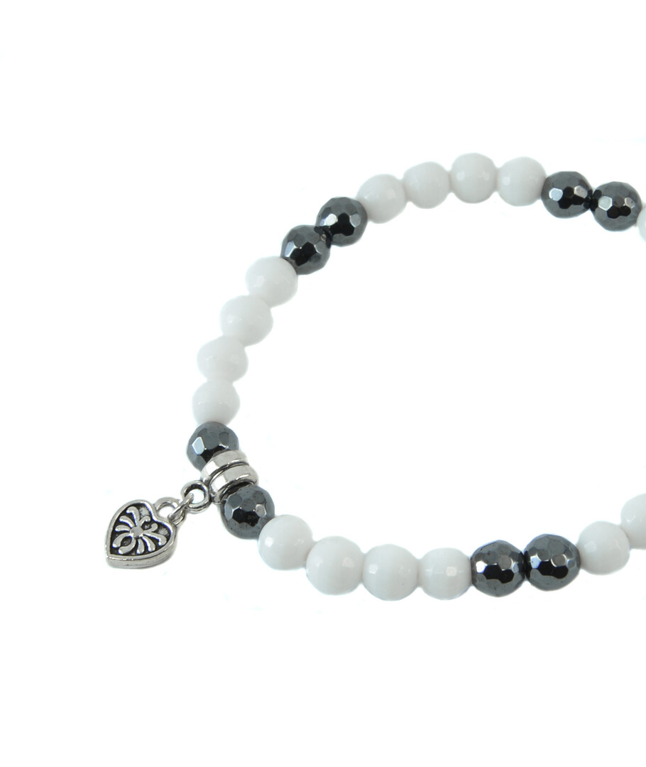 Exclusive bracelet "Mix" Hematite facet, Agate facet