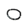 Exclusive bracelet &quot;Nita&quot; Agate, Obsidian, Hematite cube