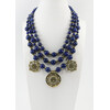 Exclusive necklace &quot;Lazuli Charm2&quot; Lapis lazuli, 3 rows