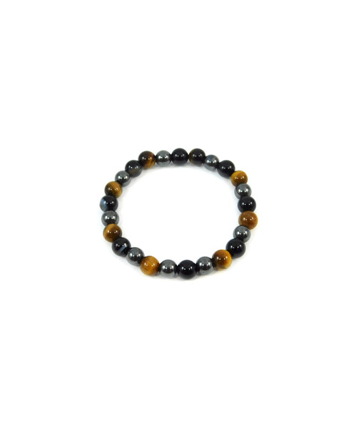 Exclusive bracelet "Nita" Agate, Hematite Tiger's eye