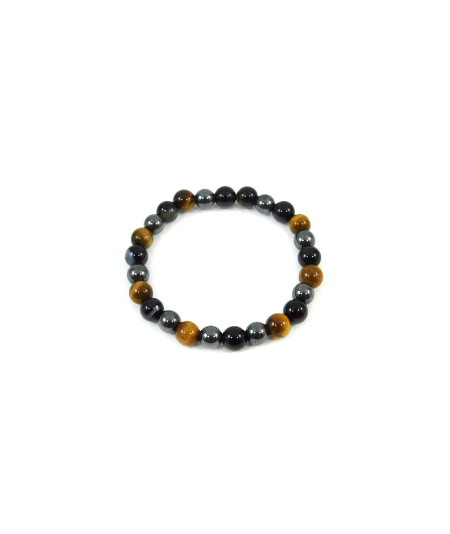 Exclusive bracelet "Nita" Agate, Hematite Tiger's eye