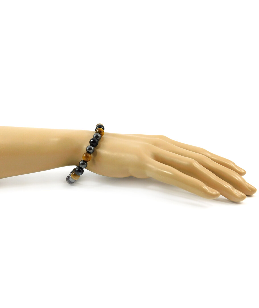 Exclusive bracelet "Nita" Agate, Hematite Tiger's eye