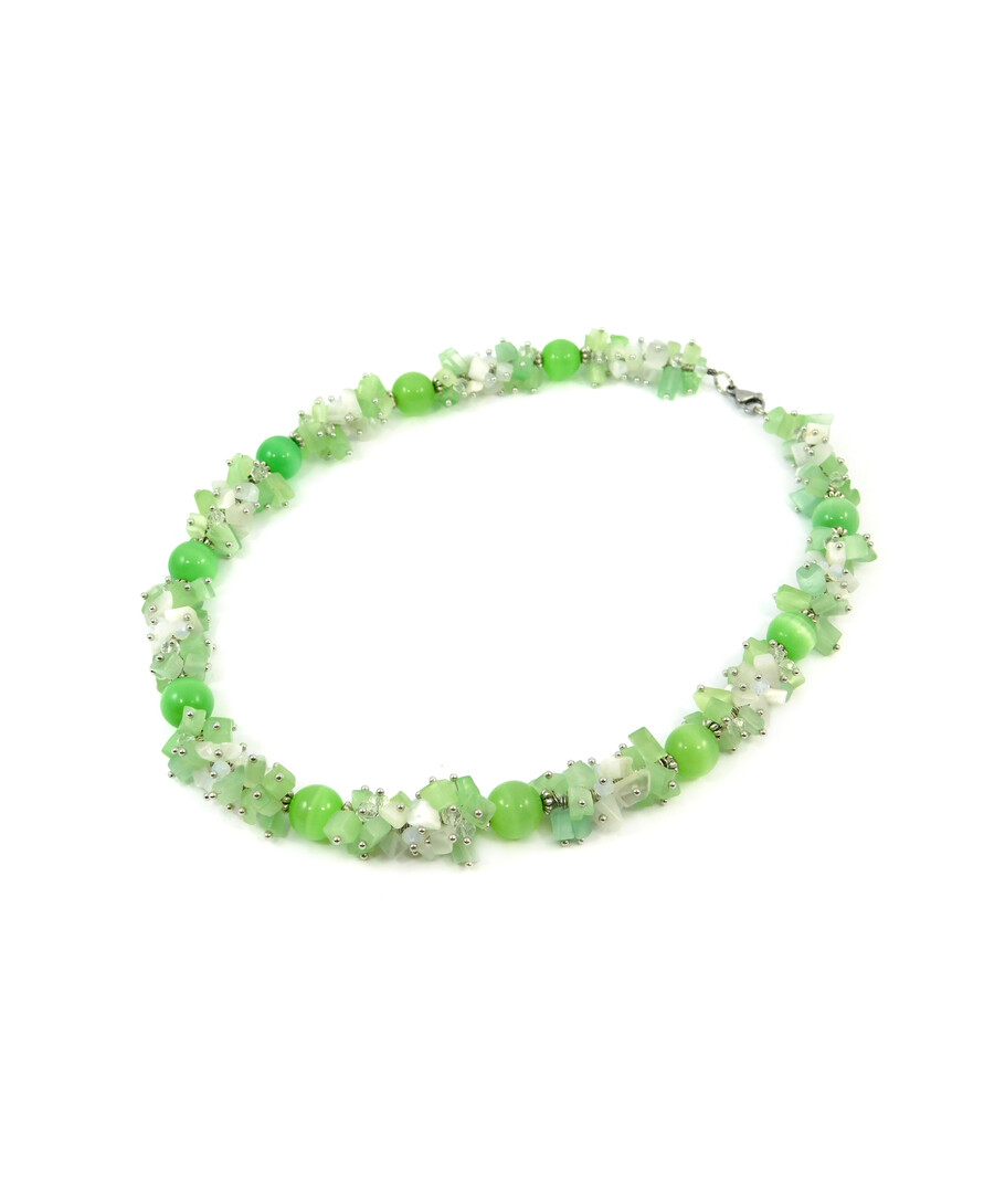 Exclusive necklace "Lime freshness" Cat's eye