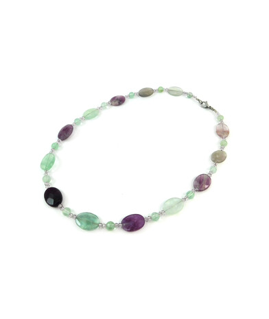 Exclusive necklace "Doria" Fluorite, oval facet