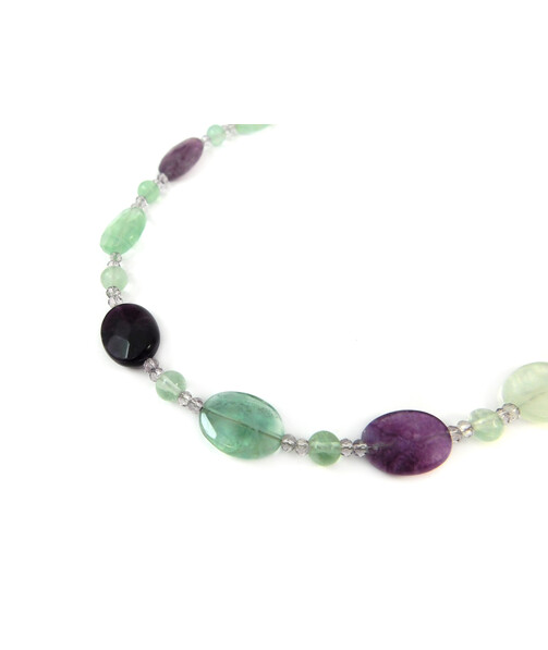 Exclusive necklace "Doria" Fluorite, oval facet