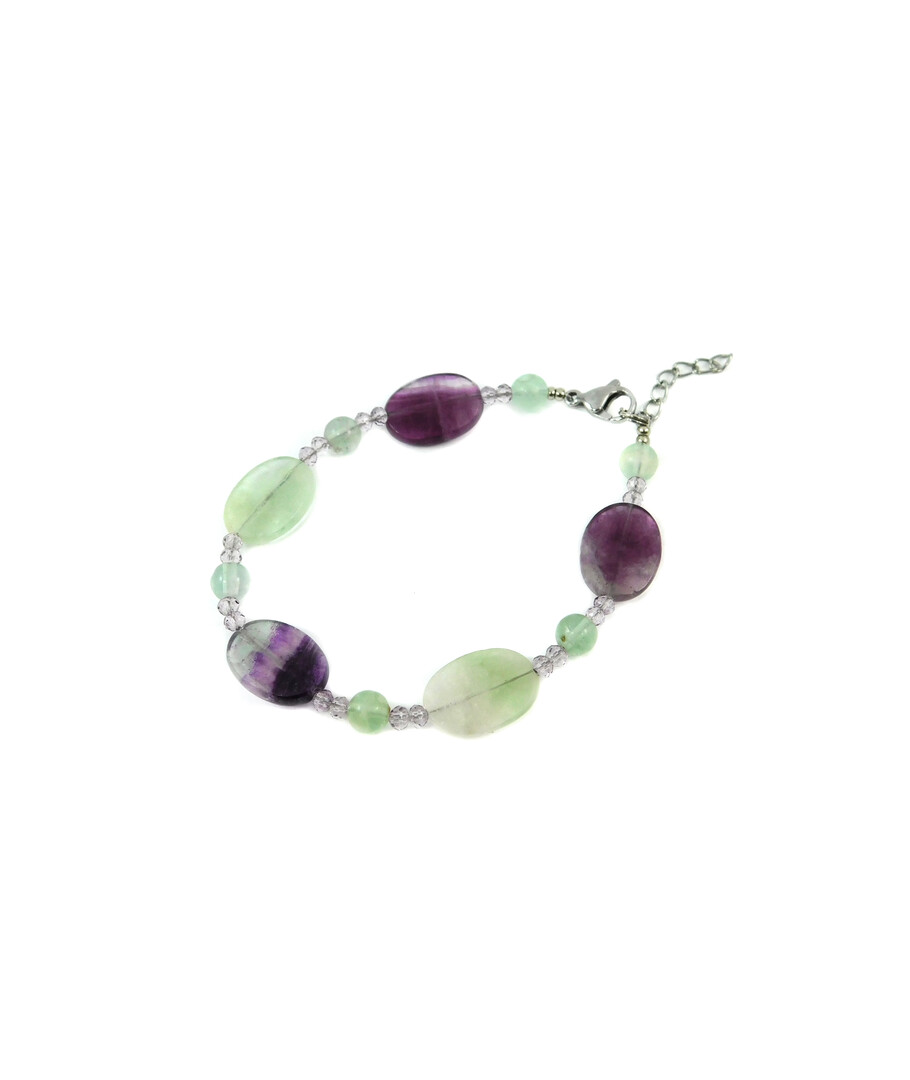 Exclusive bracelet "Doria" Fluorite, oval face