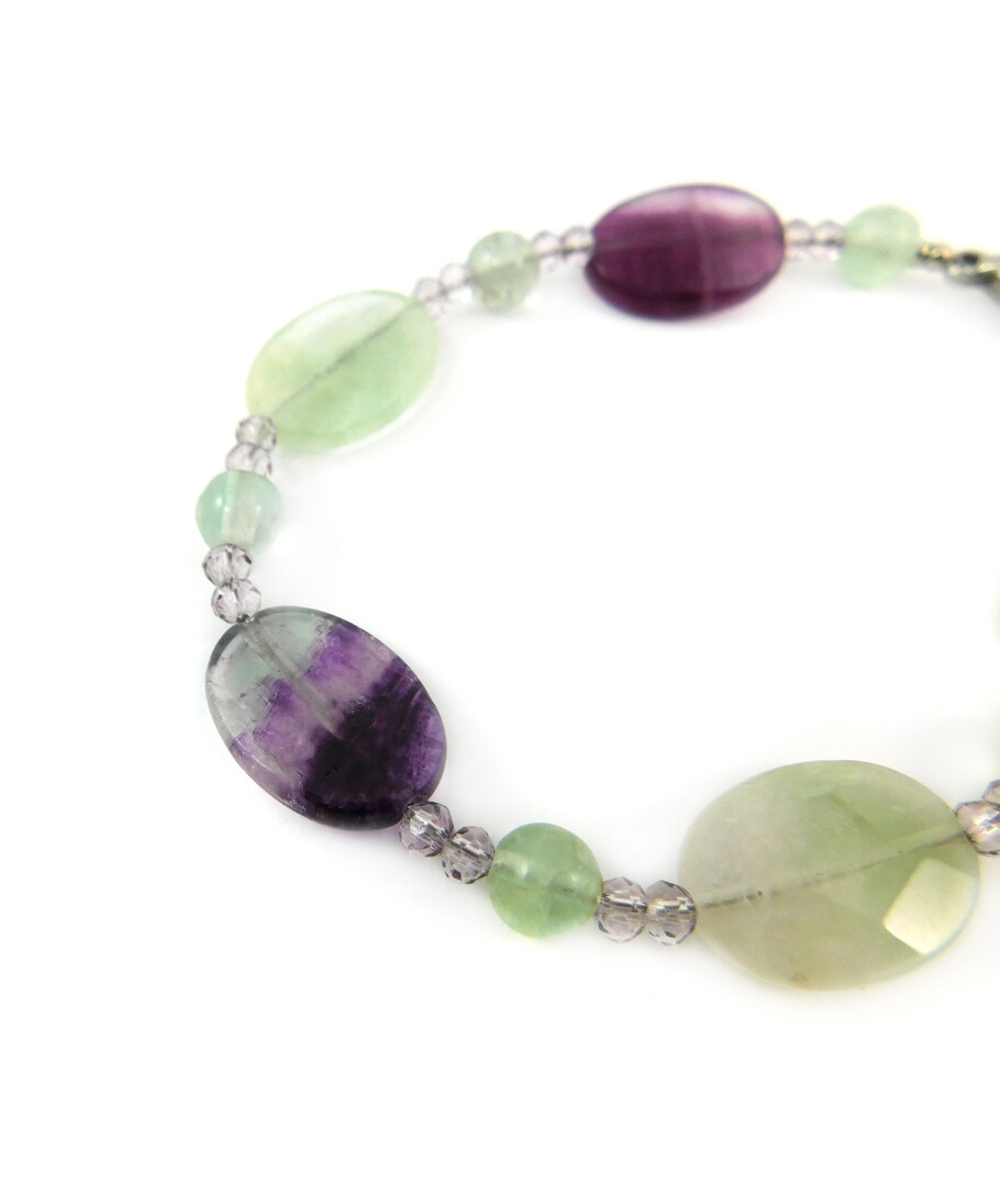 Exclusive bracelet "Doria" Fluorite, oval face