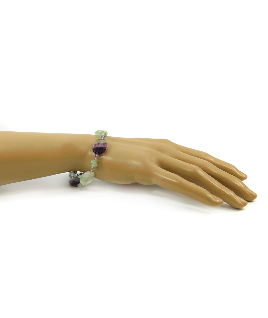 Exclusive bracelet "Doria" Fluorite, oval face