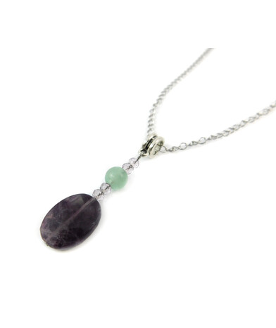 Exclusive pendant "Doria" Fluorite, oval cut