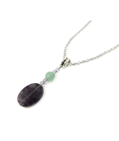 Exclusive pendant "Doria" Fluorite, oval cut