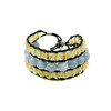 Exclusive bracelet &quot;Ukrainian&quot; Aquamarine, Citrine, double leather