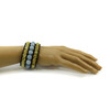 Exclusive bracelet &quot;Ukrainian&quot; Aquamarine, Citrine, double leather