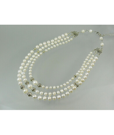 Exclusive necklace "Marlene" Pearls, 3 rows