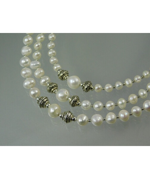 Exclusive necklace "Marlene" Pearls, 3 rows