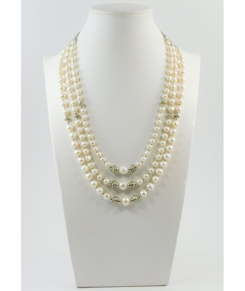 Exclusive necklace "Marlene" Pearls, 3 rows