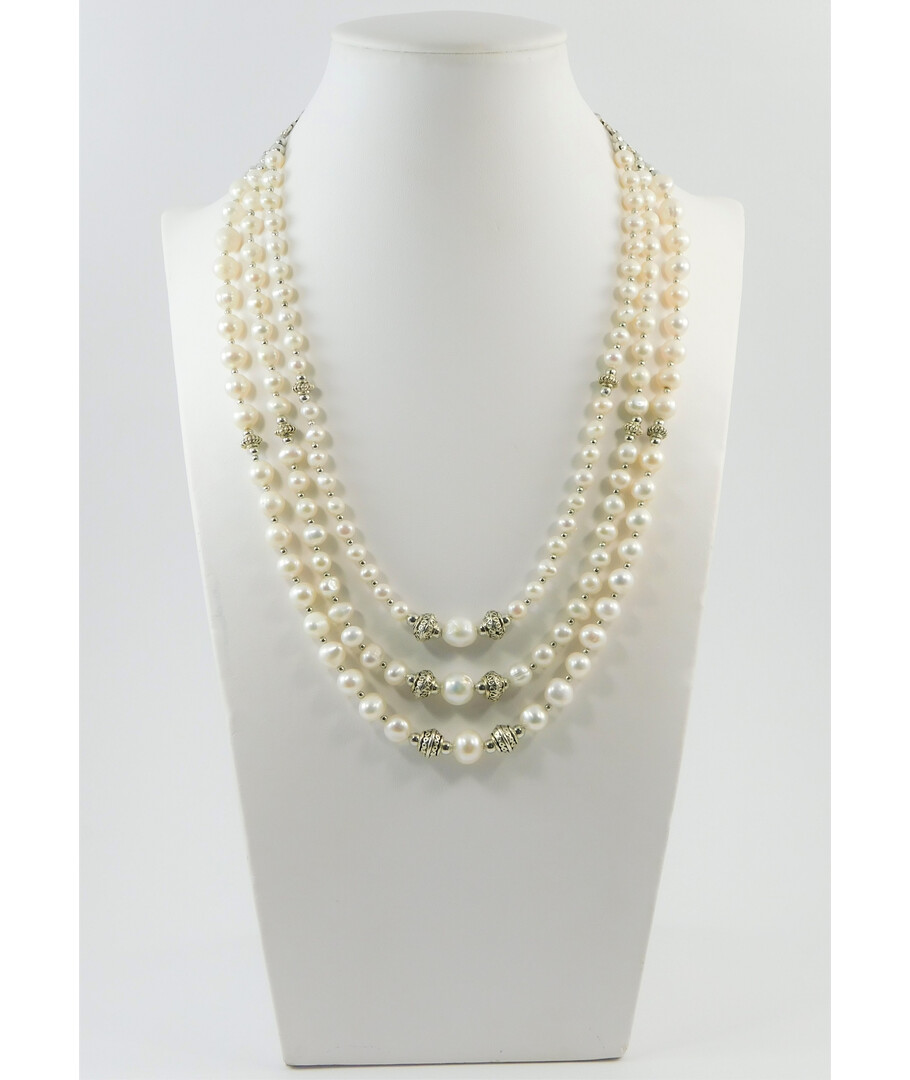 Exclusive necklace "Marlene" Pearls, 3 rows