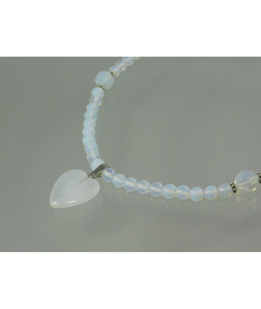 Exclusive necklace "Heart" Moonstone, multifaceted