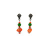 Exclusive earrings &quot;Stefania&quot; Coral, Quartz